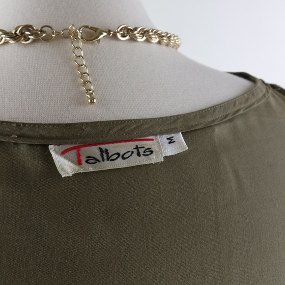 Talbots Taupe Tan Crop M Top - Picture 5 of 5